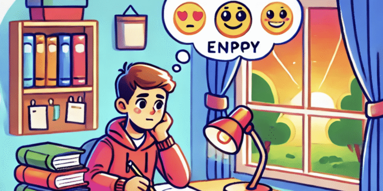 studente che riflette mentre studia