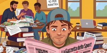 studenti che giocano al fantacalcio all'Università