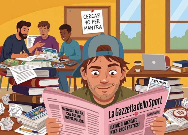 studenti che giocano al fantacalcio all'Università
