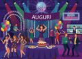 in foto studenti e studentesse che ballano ad una festa