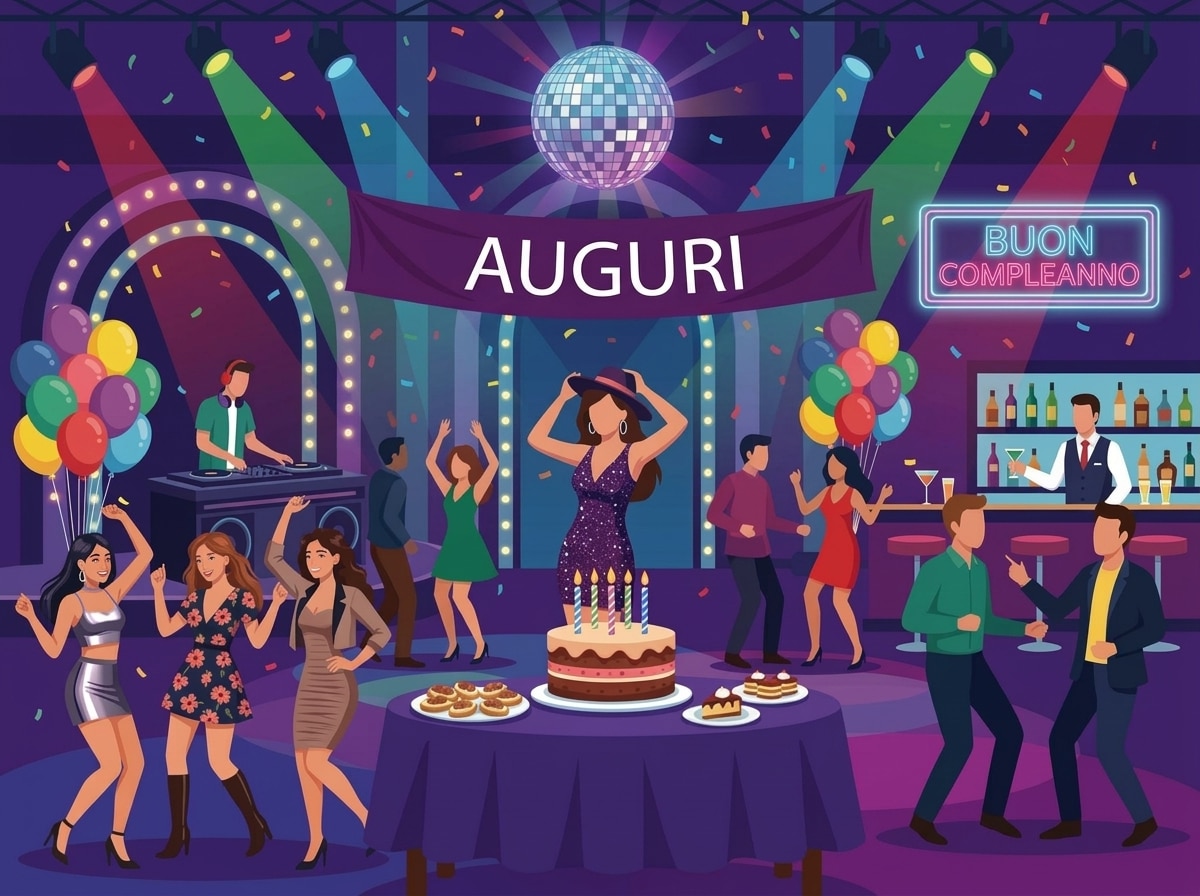 in foto studenti e studentesse che ballano ad una festa