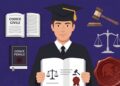 rappresentazione grafica studente che si laurea in giurisprudenza
