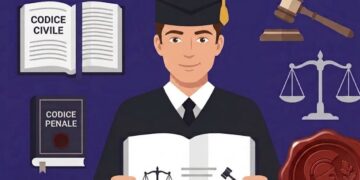 rappresentazione grafica studente che si laurea in giurisprudenza