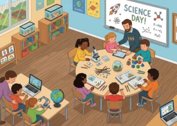 Insegnante di sostegno e assistente all'autonomia e alla comunicazione in una classe scolastica inclusiva.