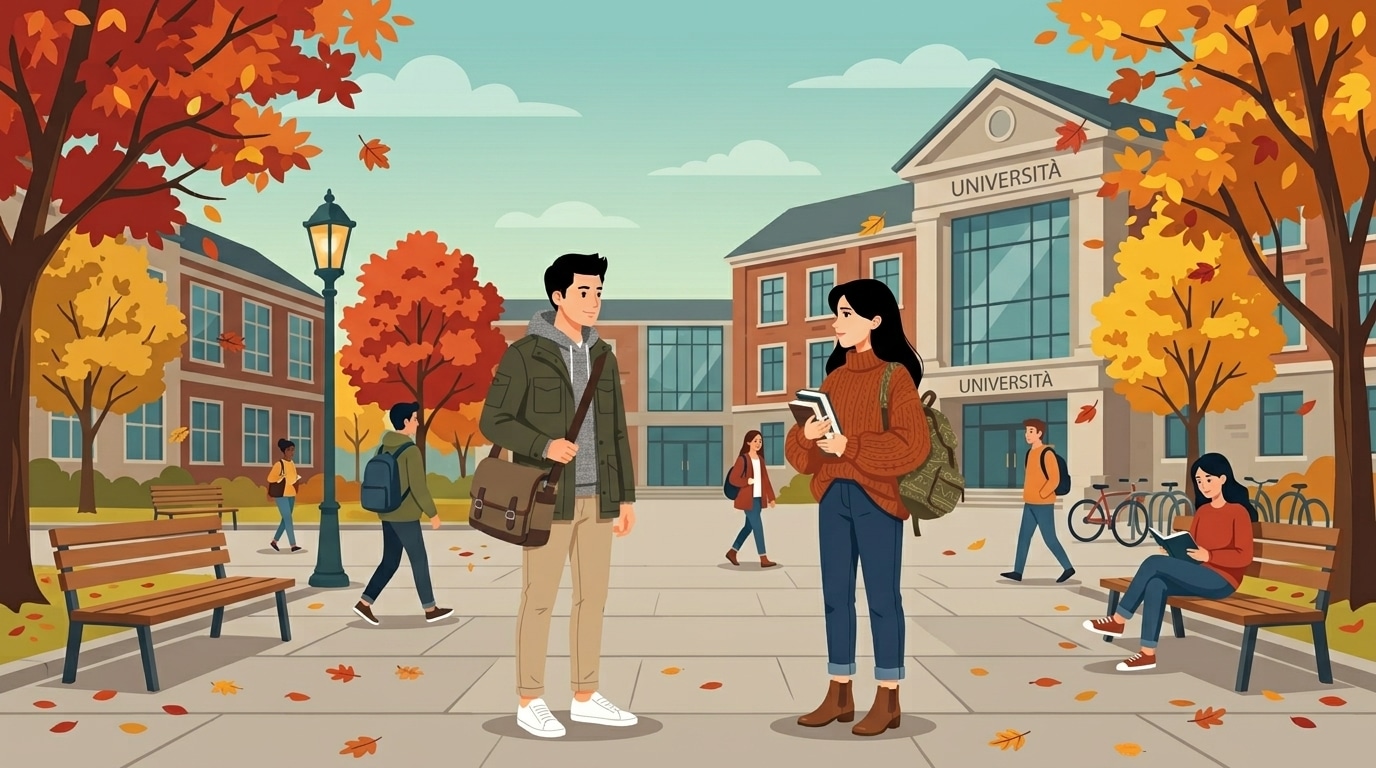 Studenti universitari outflit autunnale