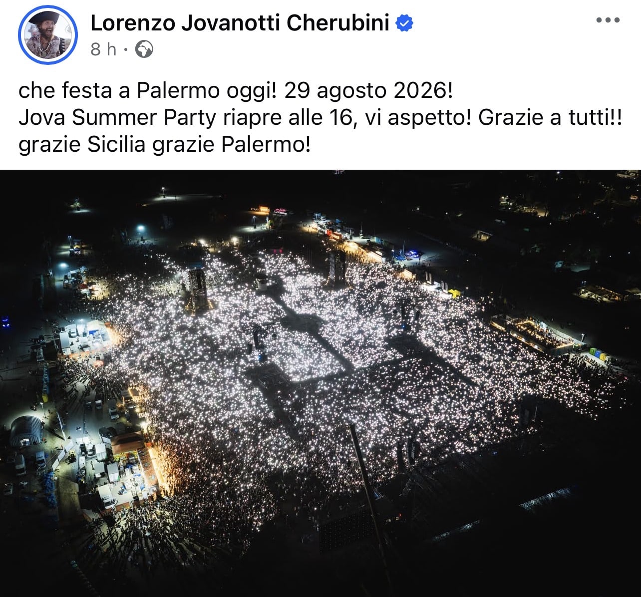 Il mega concerto a palermo di jovanotti