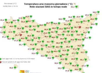 Sicilia Occidentale tra fiammate africane e brezze costiere: picchi fino a 42,3°C nell’entroterra