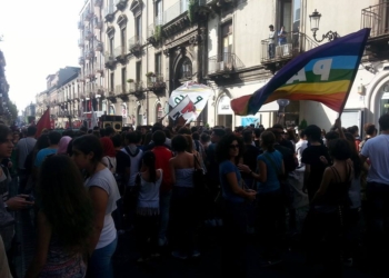 Un momento della manifestazione degli studenti a Catania, 10 ottobre 2014. LIVEUNIVERSITY/MANFREDI RESTIVO (foto: LIVEUNICT)