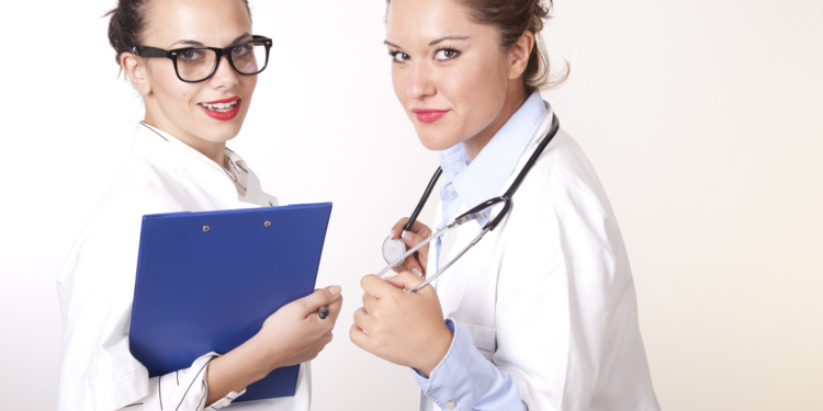 two young attractive female doctors