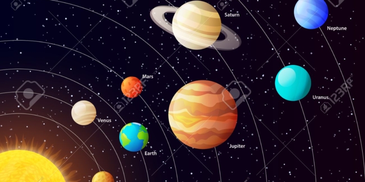 solar system planets vector