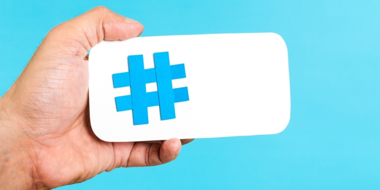 mobile hashtag horizontal concept