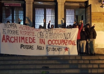 ITIS Archimede in occupaziona. Fonte: LiberiPensieriStudenteschi (Facebook)