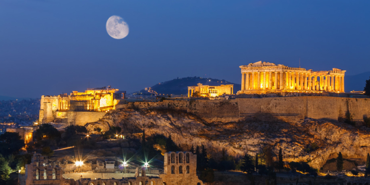 acropoli atene by night