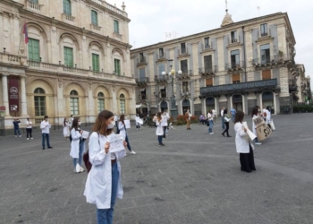 Protesta degli psicologi in piazza Università