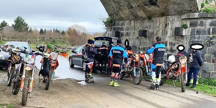 parco etna motociclisti multe