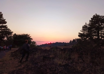 tramonto dalla cima dell'Etna