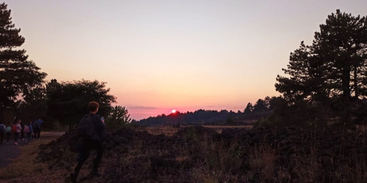 tramonto cima etna