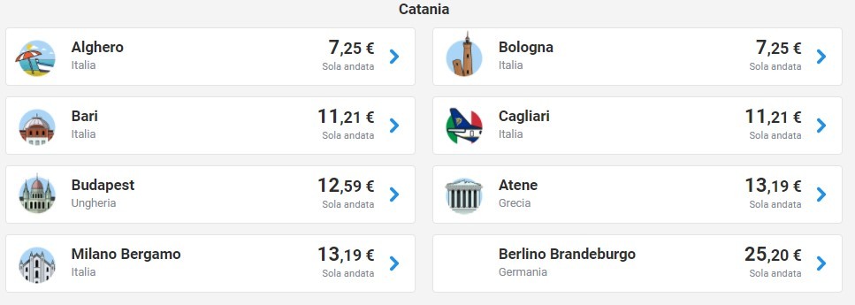 offerte voli Ryanair Catania