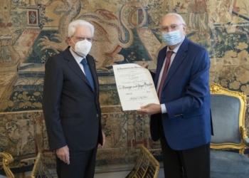 Pippo Baudo e Sergio Mattarella