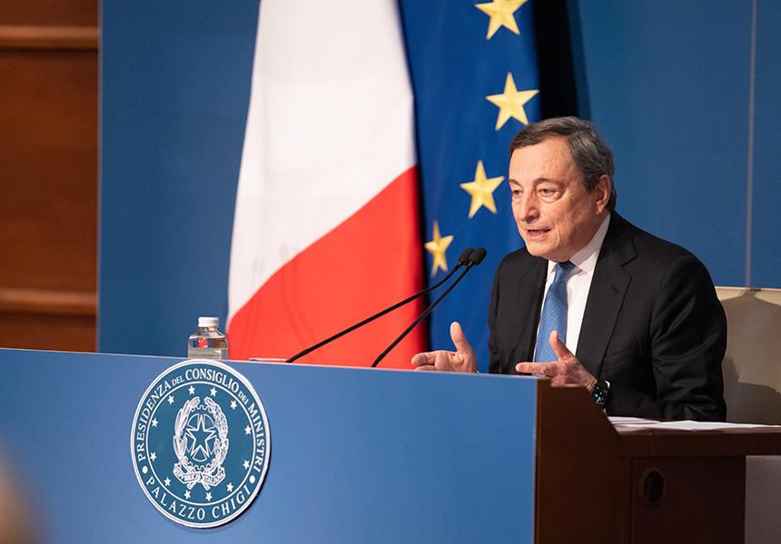 conferenza stampa di Draghi