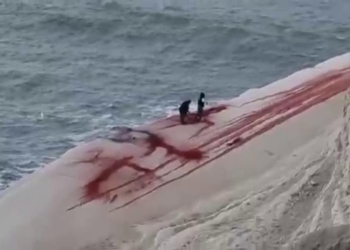 Scala dei Turchi imbrattata