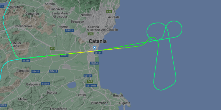 rotta aerea catania