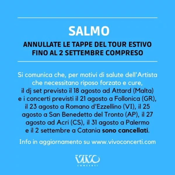 salmo concerti annullati