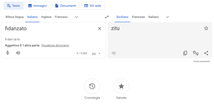 dialetto siciliano google translate