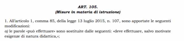 Scuola; manovra 2026, legge 13\07\15 