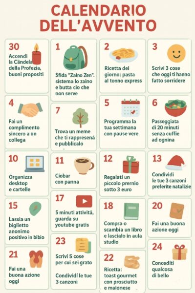 Avvento 2025; Calendario universitario