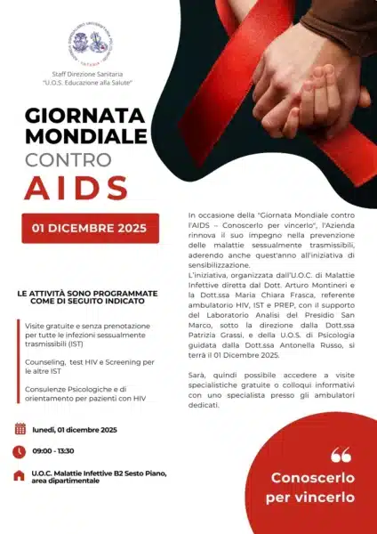 Giornata Mondiale contro AIDS; Ospedale San Marco Catania