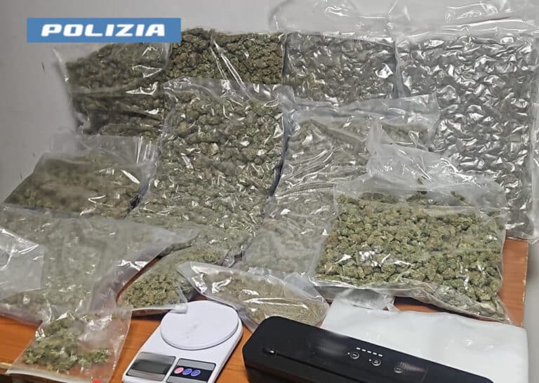 Catania: 10 kg di droga nell'armadio. Tradito dal fiuto del cane Ares