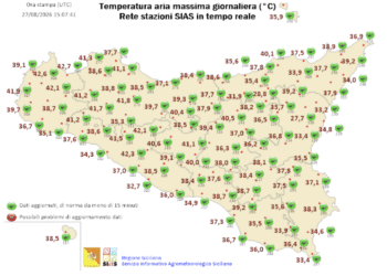 rappresentazione sicilia temperature agosto 2026