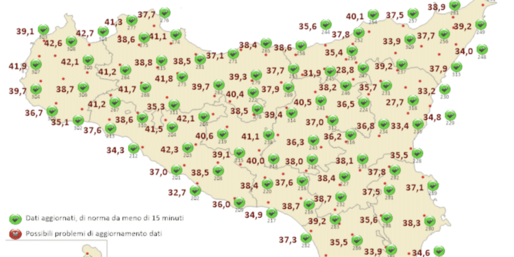 rappresentazione sicilia temperature agosto 2026