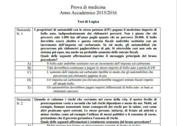 Compito Medicina 2015 2016