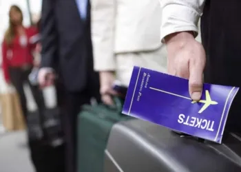 Man with a boarding pass
